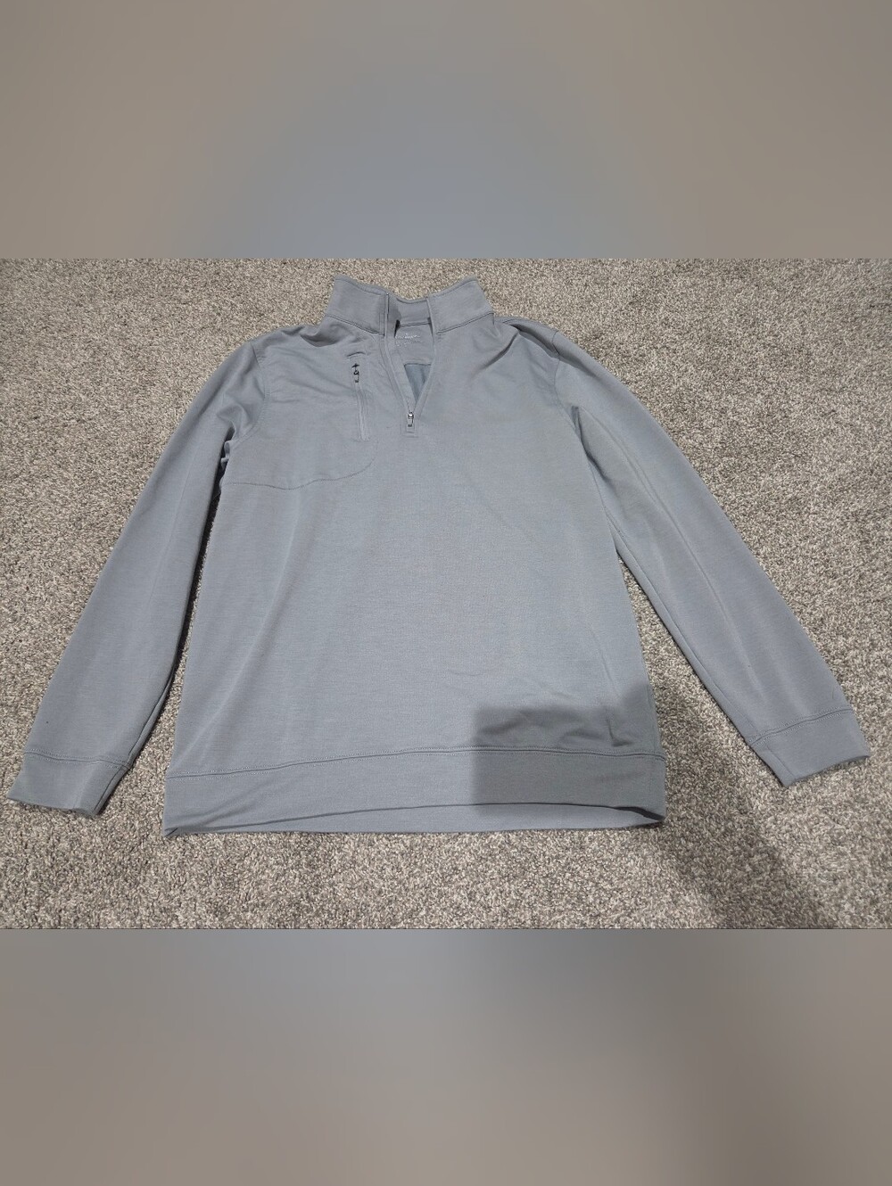 Walter Hagen Men's Light Gray Zip-Up Quarterneck Sweater Size Snall
